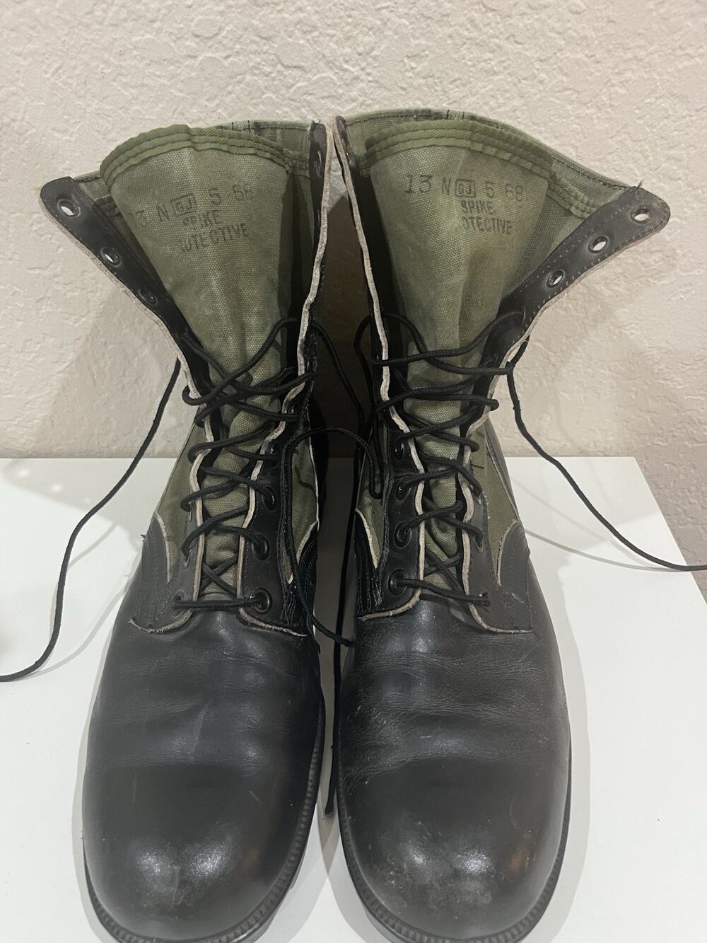 VTG US Army Vietnam War Era Jungle Boots W/ Insoles 13 N 1968 Combat Genesco